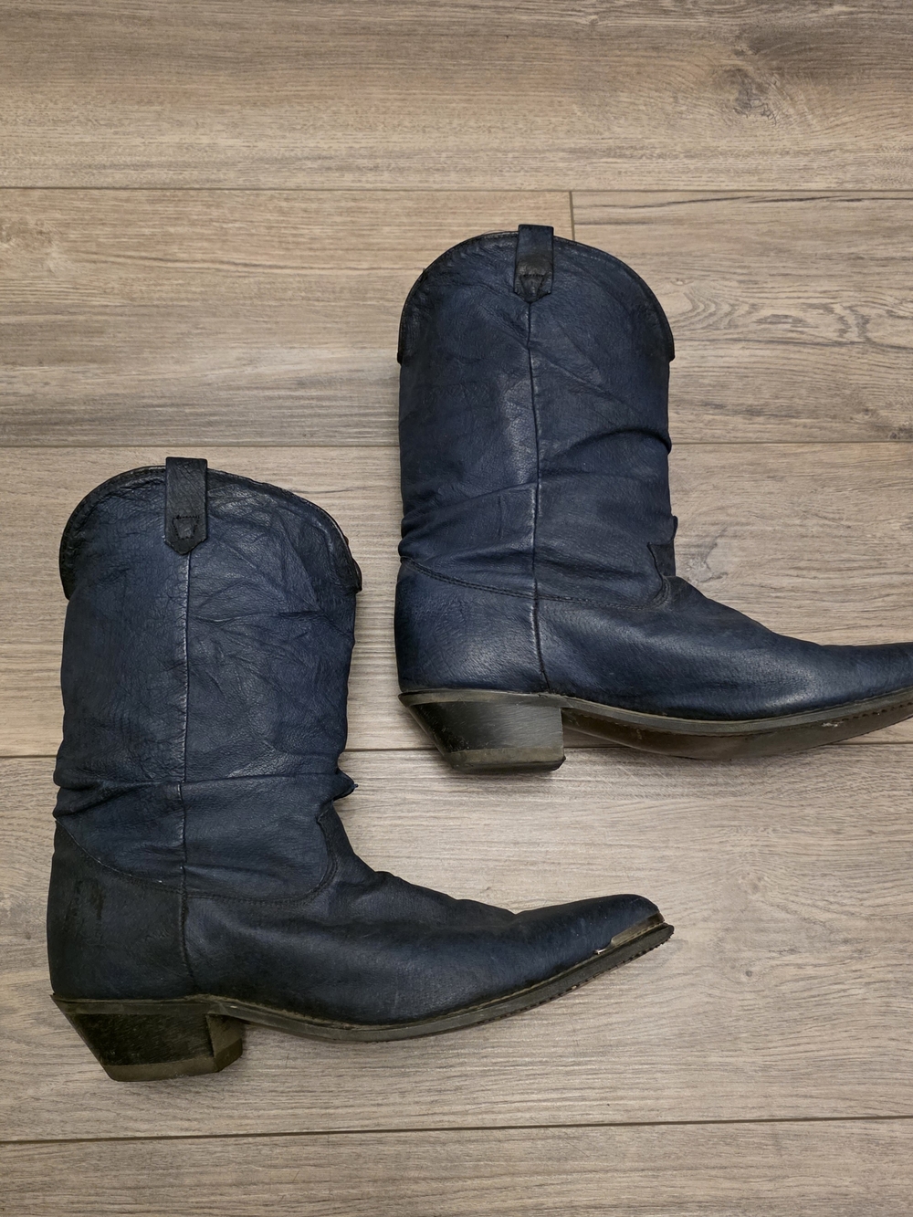 Vtg 80s Dingo Western Boots Womens Leather Slouch Cowboy Boots Size 10